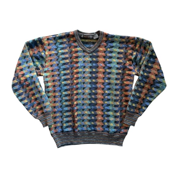 Jhane Barnes Other - Vintage 80s Jhane Barnes Wool Blend Colorful Sweater Size Large